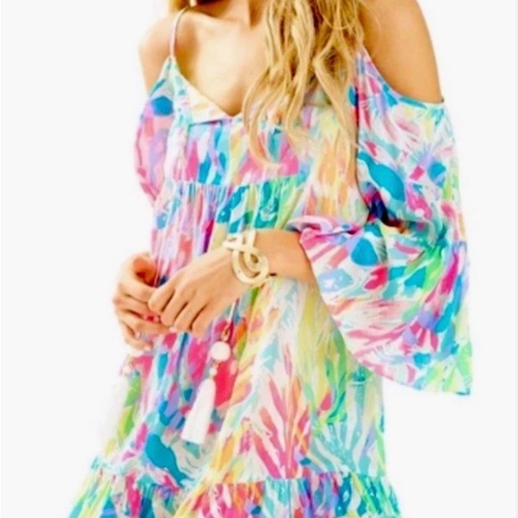 💜HTF Lilly Pulitzer Alanna Dress Sparkling Sands XL - Picture 3 of 4